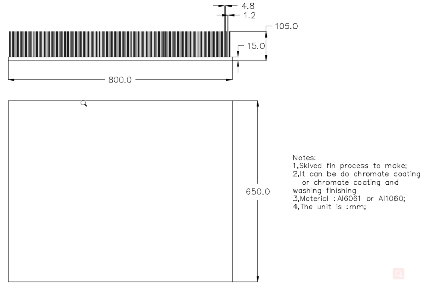 aluminum skived fin heat sink design